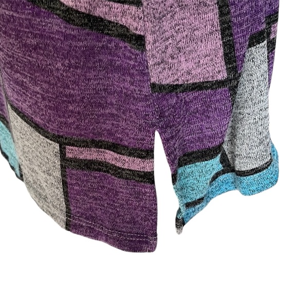 N Touch Purple Patchwork Pattern Tunic Knit Top Size XL - Picture 9 of 10
